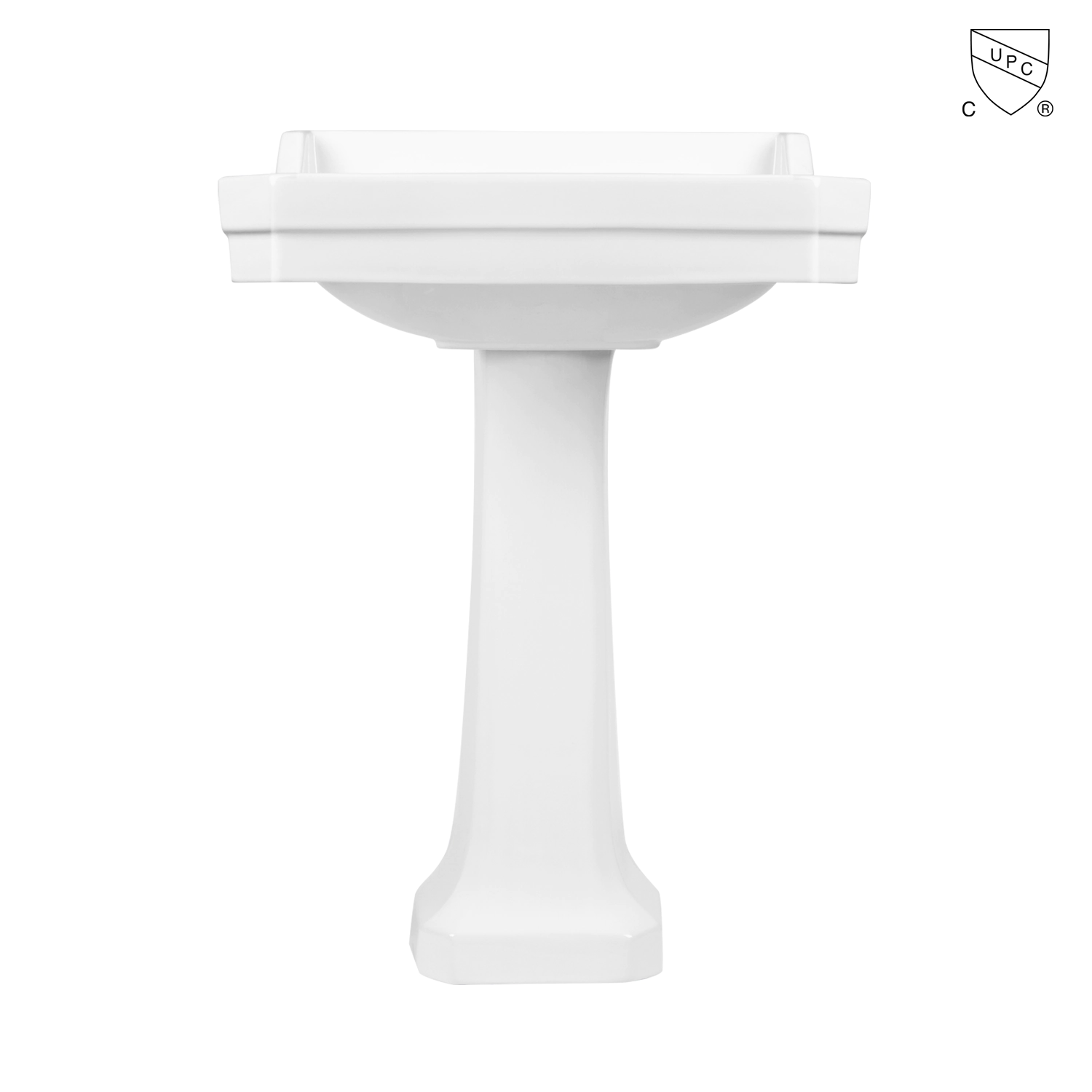 victorian style pedestal basin, cupc victorian style pedestal sink 60cm/23 inches white rectangle shape washbasin for bathroom